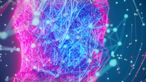 Human head form made of connections, AI and man symbiosis Stock Footage 251944301