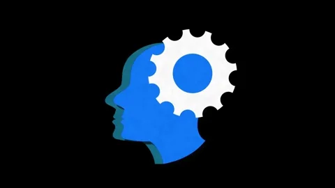 Human head with gear animation  Creative idea, innovation, thinking process.. Stock Footage 320456015