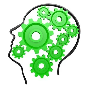 Human head gear green Illustrazione stock