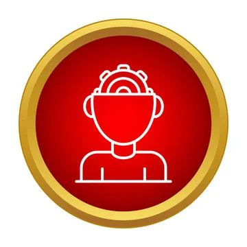 Human head with gear mind creativity process Stock Illustration