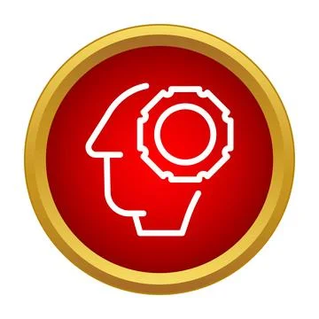 Human head with gear mind process icon Stock Illustration