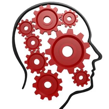 Human head gear red Illustrazione stock