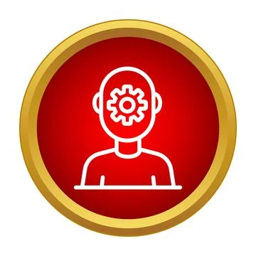 Human head with gear symbolizing thinking process Stock Illustration