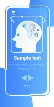 Human head with gear wheels in brain productivity effectiveness energy concept Stock Illustration
