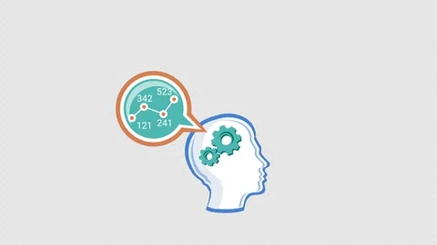 Human head with gear wheels inside business graph concept loop animation vi.. Stock Footage 278667973