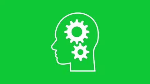Human head with gears animation video Stock Footage 330524188
