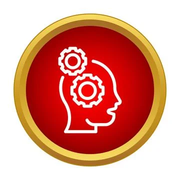 Human head gears icon thinking innovation process Stock Illustration