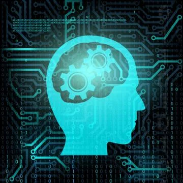 Human head with gears. Stock Illustration