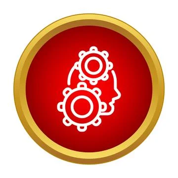 Human head with gears representing thinking process Stock-Illustration