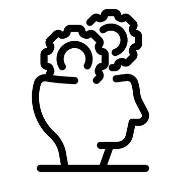Human head with gears working representing critical thinking Stock Illustration