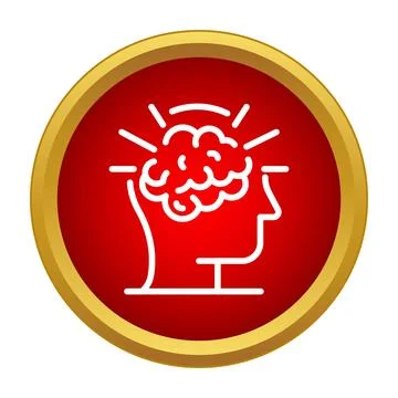 Human head with glowing brain having a new idea Stock Illustration