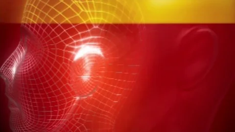 Human head grid 3d object person Stock Footage 90880062