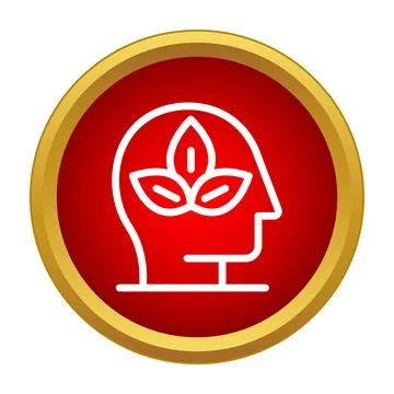 Human head with growing leaves concept icon Illustrazione stock