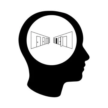 Human head hallway 库存插图