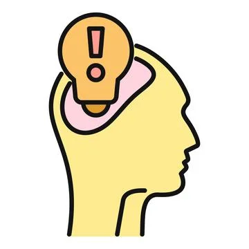 Human head having an idea light bulb concept Stock Illustration