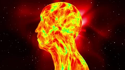 Human Head with Heat Wave effect Stock Footage 253167561