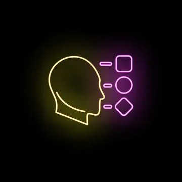 Human head icon with data processing options Stock Illustration
