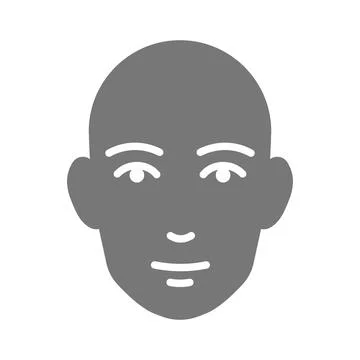 Human head icon in flat style. Stock Illustration