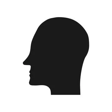 Human head icon, human head silhouette isolated on white background. Vector 스톡 일러스트