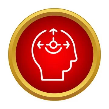 Human head icon representing mind expansion and focus Stock Illustration
