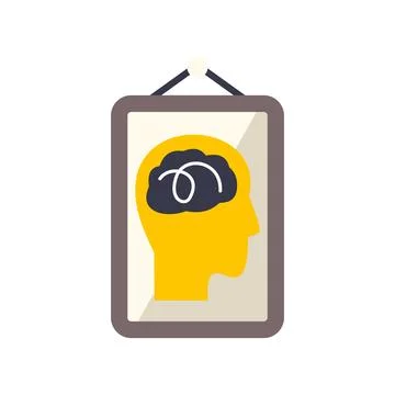 Human head icon with tangled brain lines Stock Illustration