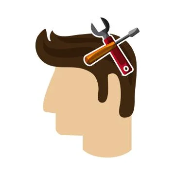 Human head icon. Thinking design. Vector graphic Stock Illustration