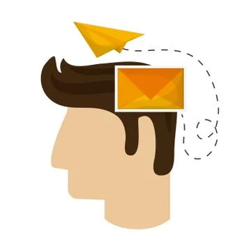 Human head icon. Thinking design. Vector graphic Stock Illustration