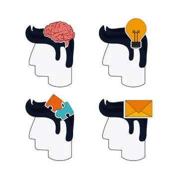 Human head icon. Thinking design. Vector graphic Stock Illustration