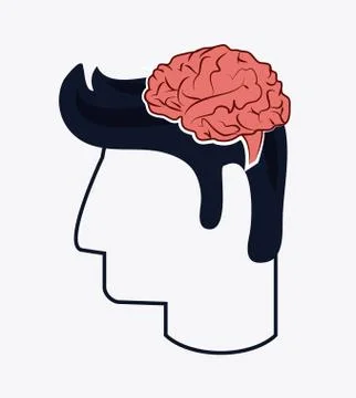 Human head icon. Thinking design. Vector graphic Stock Illustration