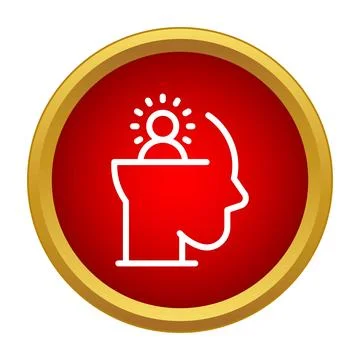 Human head with illuminating idea inside icon イラスト素材