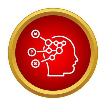 Human head illustrating decision making process and problem solving Illustrazione stock