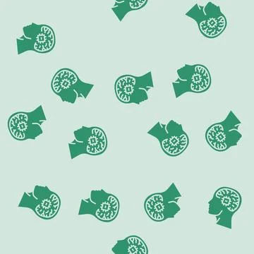 Human head integrated chip glyph seamless pattern Stock Illustration