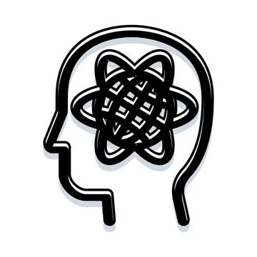 Human head with intertwining global network concept 스톡 일러스트
