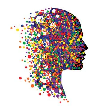 Human head isolated on white. Abstract vector illustration of face  with Stock Illustration