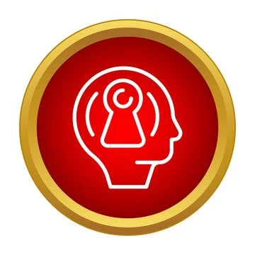 Human head with keyhole representing problem solving 스톡 일러스트