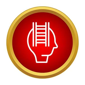 Human head with ladder representing mental growth and progress Stockillustratie