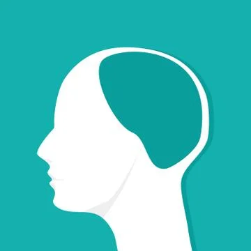 The human head laid bare. The idea is empty. Vector illustration Stock Illustration