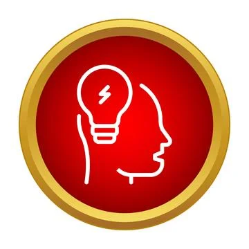 Human head with light bulb igniting new idea Stock Illustration