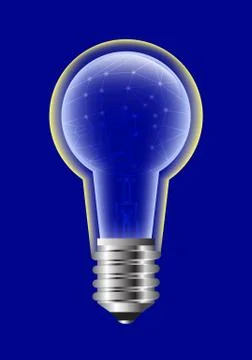 Human head in a light bulb Stock Illustration