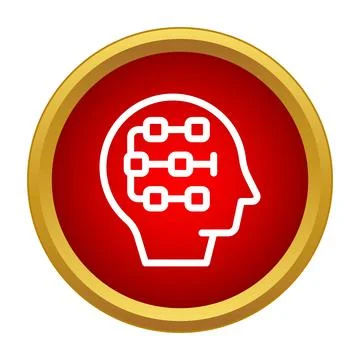 Human head with logical process flow thinking Stock-Illustration