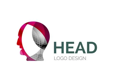 Human head logo design made of color pieces Illustrazione stock