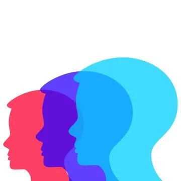 Human head logoon the background. Vector illustration. Stock Illustration