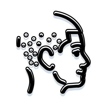 Human head losing memory concept illustration Stock Illustration
