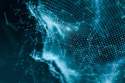 Human head made up of technological lines with the concept of Artificial Inte Stock Illustration