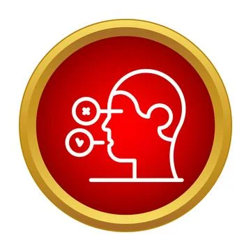 Human head making decisions choosing right or wrong Illustrazione stock