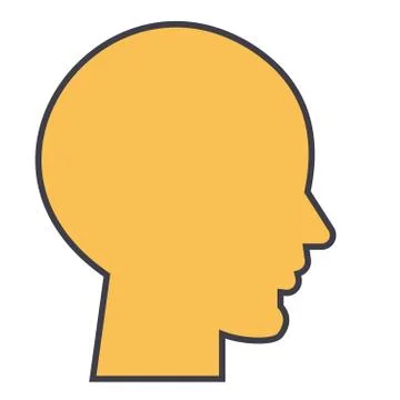 Human head, male profile concept. Stock Illustration