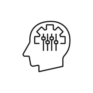 Human head with Mass Customisation sign silhouette vector illustration Stock Illustration