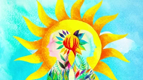 Human head meditate mind mental health yoga chakra spiritual healing abstract Stock Footage 161637603