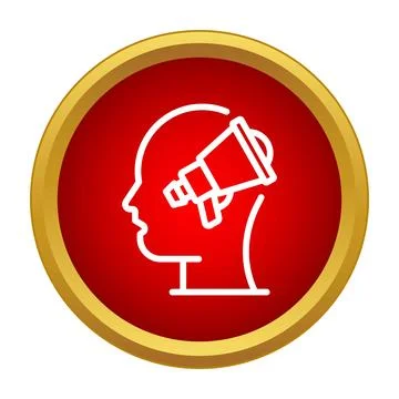 Human head with megaphone thinking or speaking concept Stock Illustration