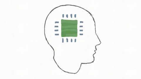 Human Head With Microchip Artificial Intelligence Technology Animation Stock Footage 342018130